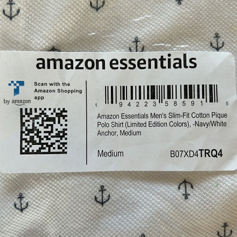 NEW Amazon Essentials Mens Anchor Polo Shirt - Picture 2 of 5